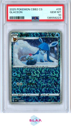 GLACEON POKEMON SIMPLIFIED CHINESE CBB2 C-GEM PACK VOL 2 2025 05 PSA 10 - Image 1