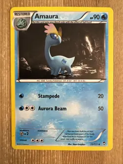 Pokemon TCG Amaura Furious Fists 25/111 Holo Promo Cosmos Holo Rare LP/MP - Image 1