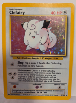 Pokemon TCG Clefairy #5/102 Base Set Holo - Near Mint - Image 1