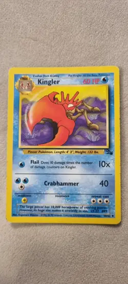 Kingler- Pokemon TCG - MP - Uncommon - Fossil Set 38/62 - Image 1