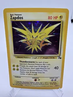 Zapdos 15/62 Fossil Set Holo Rare Pokemon TCG 1999 Mitsuhiro Arita NM - Image 1