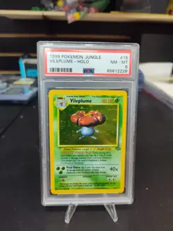 1999 POKEMON JUNGLE #15 VILEPLUME-HOLO PSA 8 - Image 1