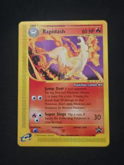 Pokemon TCG: LP WoTC Rapidash Pokemon Center NY Stamped Blackstar Promo - Image 1
