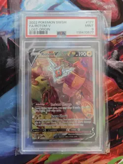 Pokemon Rotom V Full Art Ultra Rare Holo 177/196 Lost Origin PSA 9 English - Image 1