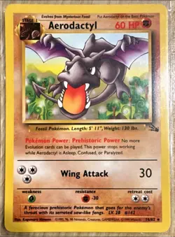 Aerodactyl 16/62 - Fossil Unlimited RARE WOTC Pokemon TCG - NM+ - Image 1