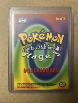 Pokemon Topps #06 Charizard E6 of 12 Non-Holo Vintage 1999 Blue Logo - Image 2
