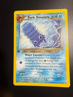 DARK OMANYTE 37/105 UNCOMMON NEO DESTINY POKEMON HEAVILY PLAYED 1ST EDITION - Image 1