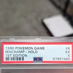 Pokemon TCG Machamp Base Set 1st Edition Holo PSA 5 8/102 - Image 4