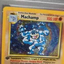 Pokemon TCG Machamp Base Set 1st Edition Holo PSA 5 8/102 - Image 5