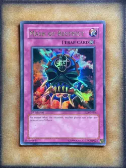 Yugioh Mask of Restrict LON-018 Ultra Rare 1st Ed LP - Image 1