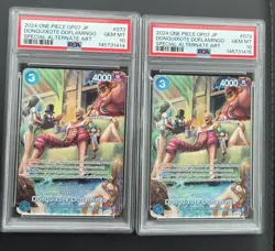 (2) 2024 ONE PIECE OP07-SPECIAL ALT ART #073 DONQUIXOTE DOFLAMINGO PSA 10 Read - Image 1