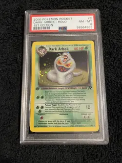 PSA 8 MINT DARK ARBOK HOLO 1ST EDITION 2000 POKEMON ROCKET #2 WOTC - Image 2