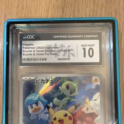 Pokemon Pikachu 2022 Scarlet & Violet Promo 001SV-P CGC gem mint 10 Japanese - Image 3