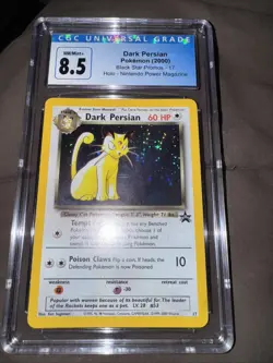 2000 Pokemon Game Promo Dark Persian #17 Nintendo Magazine 60 HP CGC 8.5 - Image 1