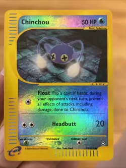 Pokemon TCG Chinchou 70/147 - Aquapolis - Reverse Holo Foil Old-School E Reader - Image 1