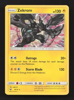Zekrom 35/73 Holo Rare Shining Legends Pokemon Holo Near Mint - Image 1