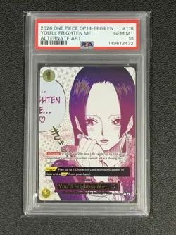 One Piece 2026 OP14-EB04 EN #118 PSA 10 You'll Frighten Me Alternate Art Boa - Image 1