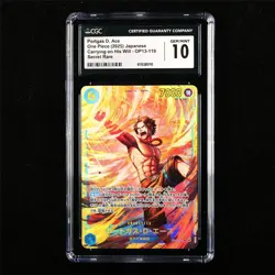 CGC 10 GEM MINT 2025 One Piece JPN Portgas D. Ace OP13-119 Secret Rare - Image 1