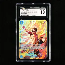 CGC 10 GEM MINT 2025 One Piece JPN Portgas D. Ace OP13-119 Secret Rare - Image 2
