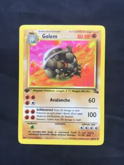 Pokemon Cards: Fossil 1st Edition Uncommon: Golem 36/62 - Image 1