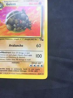 Pokemon Cards: Fossil 1st Edition Uncommon: Golem 36/62 - Image 4