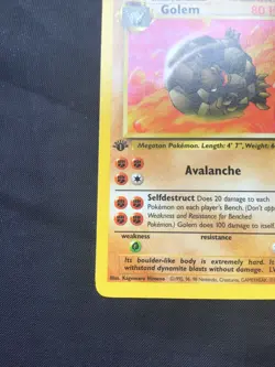 Pokemon Cards: Fossil 1st Edition Uncommon: Golem 36/62 - Image 5