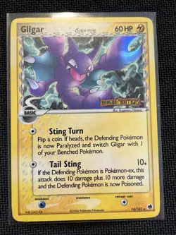 Pokemon Card - Gligar Dragon Frontiers 16/101 Rare Reverse Holo Stamped - LP - Image 1
