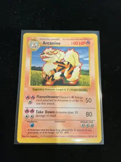 Arcanine 023/102 Base Set (Shadowless) Pokemon Card NM - Image 1