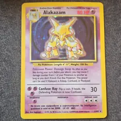 Pokemon Alakazam Base Set Holo Rare 1/102 Wizards 1999 TCG Card - Image 1