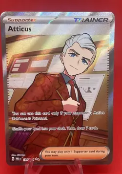 Atticus 134/131 Prismatic Evolutions Full Art Trainer Holo Pokemon TCG Card - Image 1