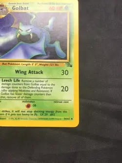 Pokemon Cards: Fossil 1st Edition Uncommon: Golbat 34/62 - Image 4