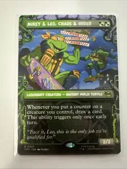 Mikey & Leo, Chaos & Order (Showcase) Rare MTG Ninja Turtles - Image 1