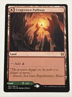 MTG Zendikar Rising Cragcrown Pathway 261/280 NM Rare - Image 1