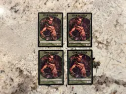 Mtg Elf Token Lorwyn x4 - Magic the Gathering Lorwyn Elf Warrior Tokens EX - Image 1
