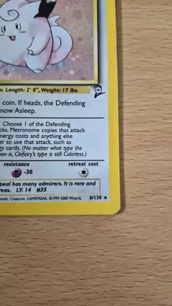Pokemon TCG Base Set 2 Clefairy Holo Rare 6/130 MP - Image 5