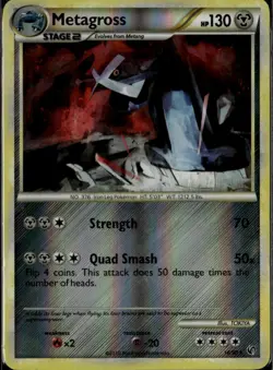 Metagross Rare Undaunted 18/90 Metal Reverse Holo Pokemon Card - Image 1