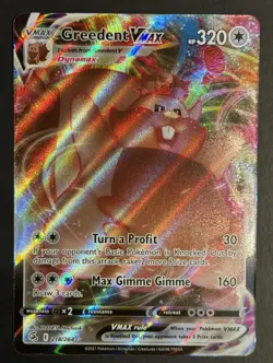 Greedent VMAX Ultra Rare SWSH08: Fusion Strike 218/264 NM - Image 1