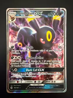 Pokemon TCG Umbreon GX 80/149 Ultra Rare, Sun & Moon NM - Image 1