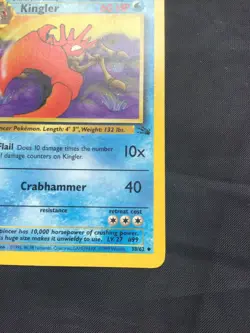 Pokemon Cards: Fossil 1st Edition Uncommon: Kingler 38/62 - Image 4