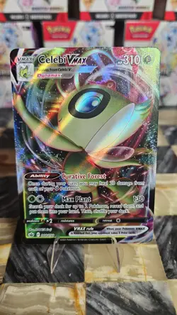 Pokemon TCG Celebi VMAX Sword & Shield Chilling Reign Holo Ultra Rare #008/198 - Image 1