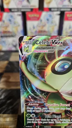 Pokemon TCG Celebi VMAX Sword & Shield Chilling Reign Holo Ultra Rare #008/198 - Image 2