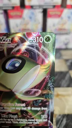 Pokemon TCG Celebi VMAX Sword & Shield Chilling Reign Holo Ultra Rare #008/198 - Image 3