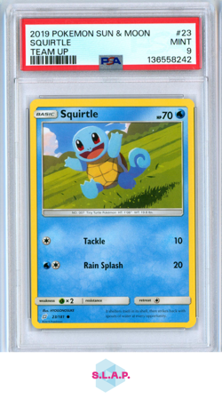 SQUIRTLE TEAM UP POKEMON SUN & MOON TEAM UP 2019 23 PSA 9 - Image 1