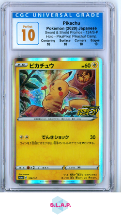PIKACHU POKEMON 124/S-P 2020 SWORD & SHIELD PROMO - JAPANISCH CGC PERFECT 10 - Image 1