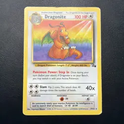 Pokemon TCG Dragonite Fossil Card 19/62 Regular Rare, Non-Holo - Image 1