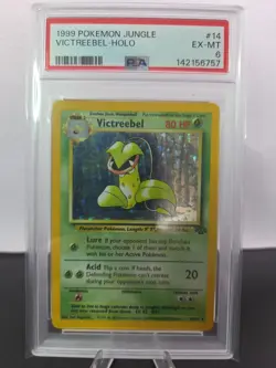 1999 Pokemon TCG Victreebel Jungle 14/64 Holo Unlimited Holo Rare PSA 6 EX-MT - Image 1