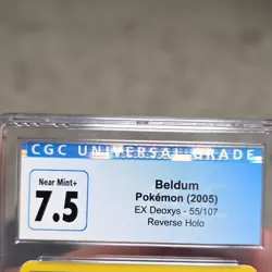 Pokemon TCG Beldum EX Deoxys Reverse Holo CGC 7.5 55/107 Basic 2005 - Image 5