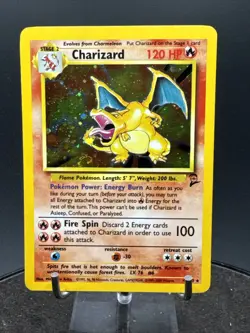 Pokemon TCG Charizard Base Set 2 4/130 Holo Unlimited Holo Rare-1999-2000 SWIRL - Image 1