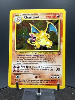 Pokemon TCG Charizard Base Set 2 4/130 Holo Unlimited Holo Rare-1999-2000 SWIRL - Image 3