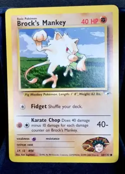 Pokemon TCG Brocks Mankey 68/132 Gym Heroes English Near Mint - Image 1